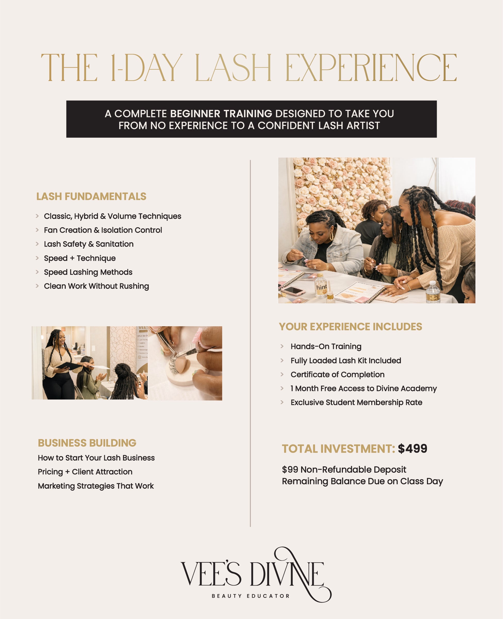 Beginner to BOSS Lash Training - May 31. 2026- DMV (Deposit ONLY)
